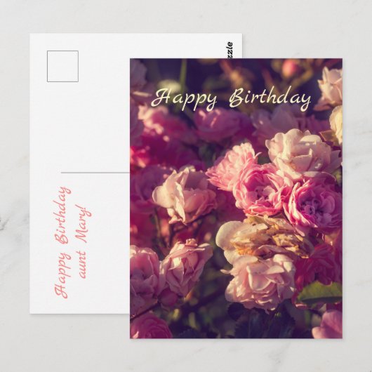 Zoete rode rozen gepersonaliseerd briefkaart (Voorkant / Achterkant)