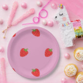 Zoete rode sappige aardbeien papier borden papieren bordje (Feest)