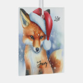 Zoete rode vos in sneeuw glas ornament (Voorkant Rechts)