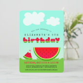 Zoete Rode Watermeloen Kinderen Zomer Verjaardag Kaart (Staand voorkant)