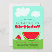 Zoete Rode Watermeloen Kinderen Zomer Verjaardag Kaart (Voorkant)