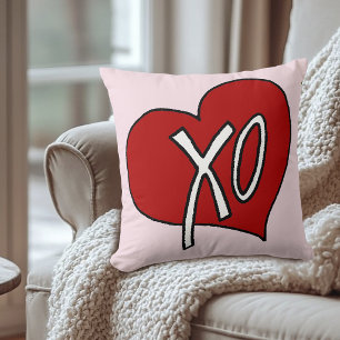 Zoete Rode XO Hart Liefde Knuffels Kusjes Kussen