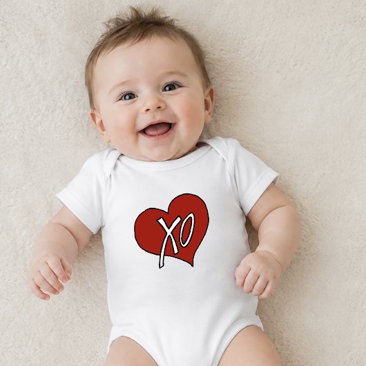 Zoete Rode XO Hart Liefde Knuffels Kusjes Romper