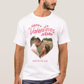 Zoete Romance Roze Hart Foto Valentijnsdag T-shirt (Voorkant)