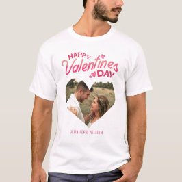 Zoete Romance Roze Hart Foto Valentijnsdag T-shirt