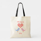 Zoete romantische liefjes met harten canvas tas (Achterkant)