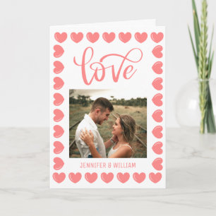 Zoete Romantische Roze Hart Foto Valentijn Kaart