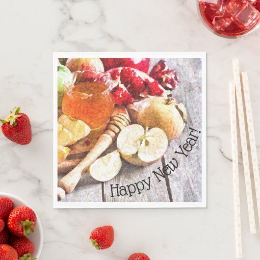 Zoete Rosh Hashanah met rustieke appels en honing Servet (Insitu)