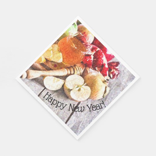 Zoete Rosh Hashanah met rustieke appels en honing Servet (Hoek)