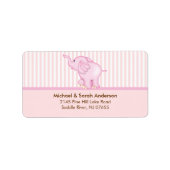 Zoete roze Baby olifant adreslabel Etiket (Voorkant)