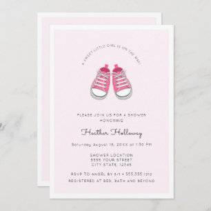 Zoete roze Baby schoenen, Baby shower Kaart