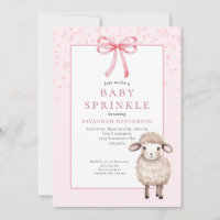 Zoete Roze Baby Sprinkle met Strik & Knuffel Lam