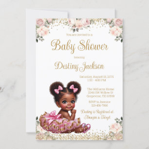 Zoete Roze Baby Tutu Roze Gouden Baby Shower Kaart