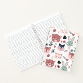 Zoete Roze Beer Vos En Konijn Bos Notitieboek (Binnen)