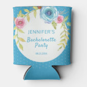 Zoete Roze Blauwe Boho Bloemige Bachelorette-feest Blikjeskoeler (Voorkant)