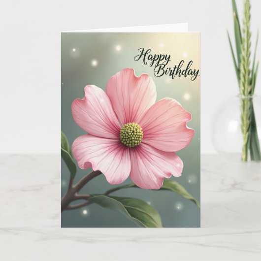 Zoete Roze Bloem Kaart (Voorkant)