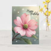 Zoete Roze Bloem Kaart (Gele Bloem)