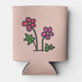 Zoete roze bloemen blikjeskoeler (Voorkant)