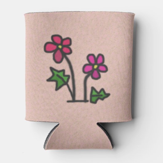 Zoete roze bloemen blikjeskoeler (Voorkant)