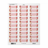 Zoete Roze Bloemen Bloemlabel Etiket (Full Sheet)