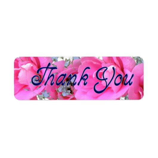 Zoete roze bloemen Dank jullie Stickers - Etikette (Voorkant)
