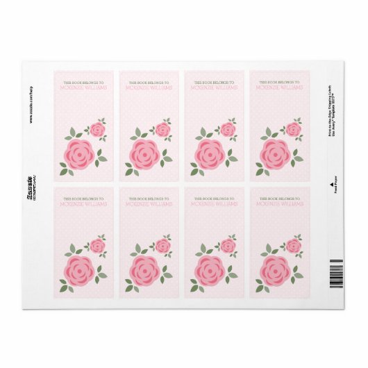 Zoete roze bloemen etiket (Full Sheet)