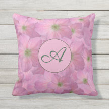 Zoete roze bloemen met aangepast monogram