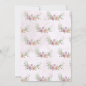 Zoete Roze Bloemen met Foto Baptisme Uitnodiging (Achterkant)