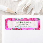 Zoete roze bloemen retourneren adreslabels etiket (Insitu)