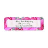 Zoete roze bloemen retourneren adreslabels etiket (Voorkant)