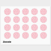Zoete roze bloemen ronde sticker (Vel)
