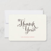 Zoete Roze Cake Witte Madeliefjes Meisjes 1e Verja Bedankkaart (Voorkant)