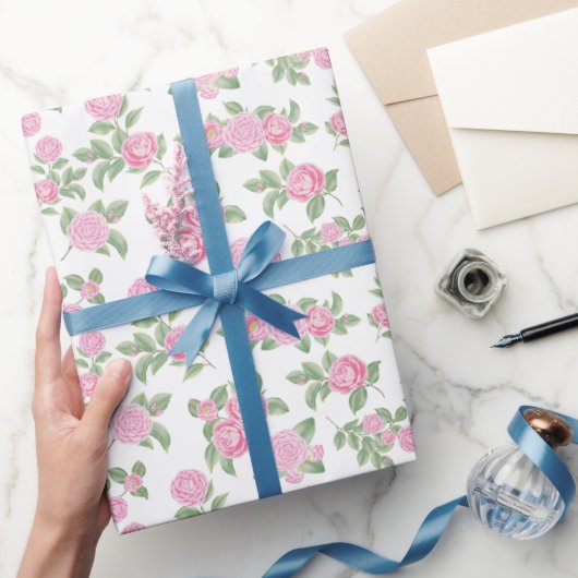Zoete roze Camellia bloemen Cadeaupapier (Geschenken)