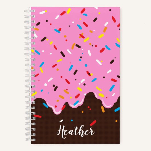 Zoete Roze Chocolade Snoep Notitieboek (Voorkant)