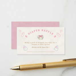 Zoete Roze Coquette Luierspel Baby Shower Informatiekaartje