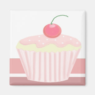 Zoete Roze Cupcake Magneet