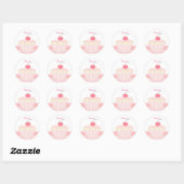 Zoete Roze Cupcake Ronde Sticker (Vel)