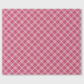 Zoete Roze Diagonaal Gingham Plaid Patroon Cadeaupapier (Vlak)