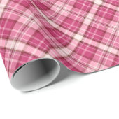 Zoete Roze Diagonaal Gingham Plaid Patroon Cadeaupapier (Rol Hoek)