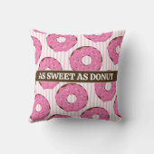 Zoete Roze Donut Worp Kussen (Achterkant)