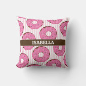 Zoete Roze Donut Worp Kussen (Voorkant)