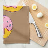 Zoete roze doughnut dessert theedoek (Quarter Fold)