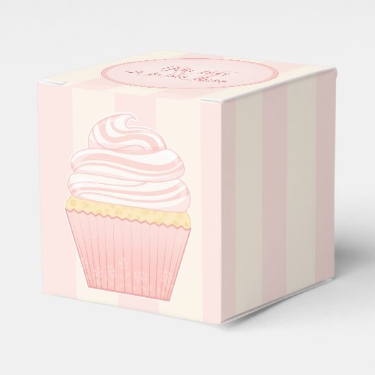 Zoete roze elegante cupcake bedankdoosjes (Voorkant Zijde)