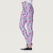 Zoete Roze en Blauw Geometrisch Leggings (Links)