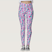 Zoete Roze en Blauw Geometrisch Leggings (Voorkant)