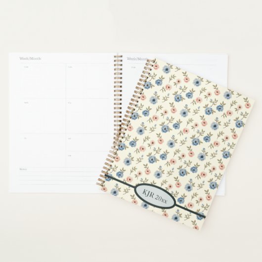 Zoete roze en blauwe bloemen planner (Display)