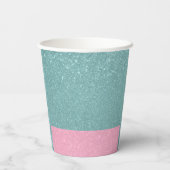 Zoete Roze en Blauwe Eenhoorn Verjaardagsfeest Papieren Bekers (Achterkant)