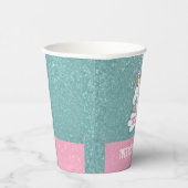 Zoete Roze en Blauwe Eenhoorn Verjaardagsfeest Papieren Bekers (Rechts)