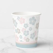 Zoete Roze en Blauwe Floral Paper cup