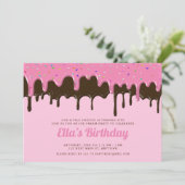 Zoete roze en chocolade Ice cram Birthday Kaart (Staand voorkant)